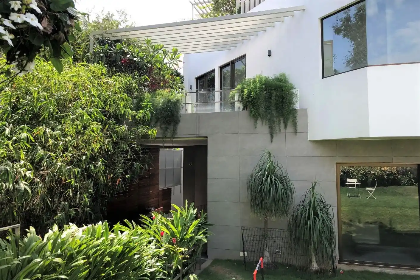 Multi level landscape for a residence.
